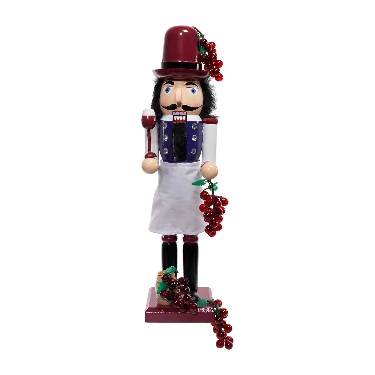 Kurt Adler 15" Wooden Wine Christmas Nutcracker