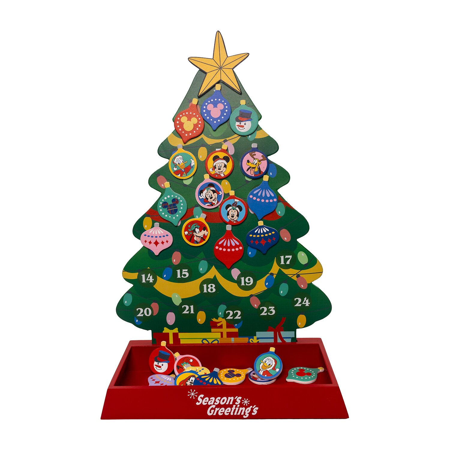 Kurt Adler 16"  Advent Tree With Magnetic Ornaments Mickey and Friends Christmas Advent Calendar