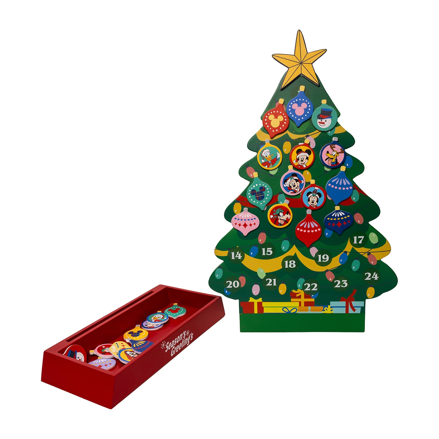 Kurt Adler 16"  Advent Tree With Magnetic Ornaments Mickey and Friends Christmas Advent Calendar