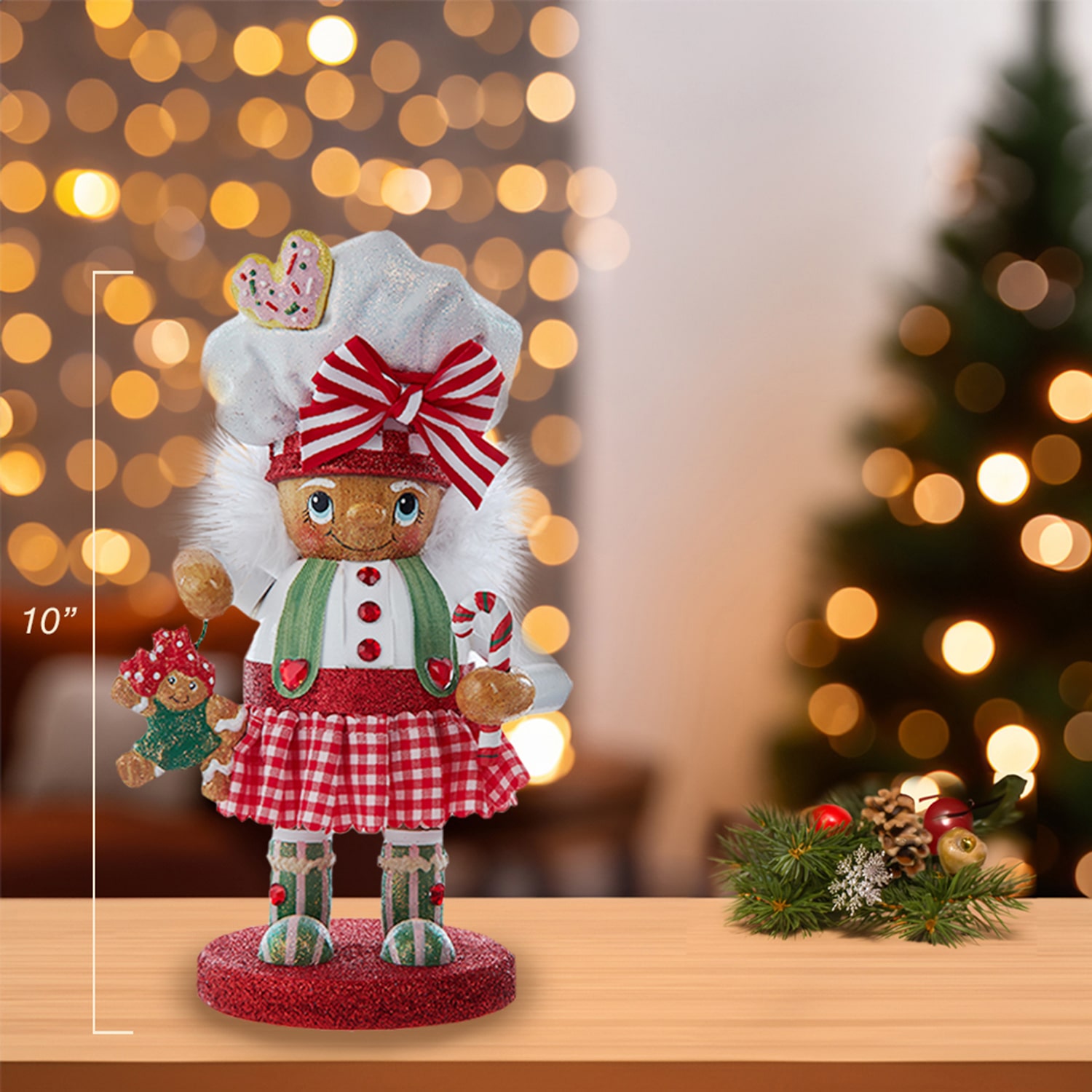 Kurt Adler 10" Hollywood Gingerbread Baker Girl Christmas Nutcracker