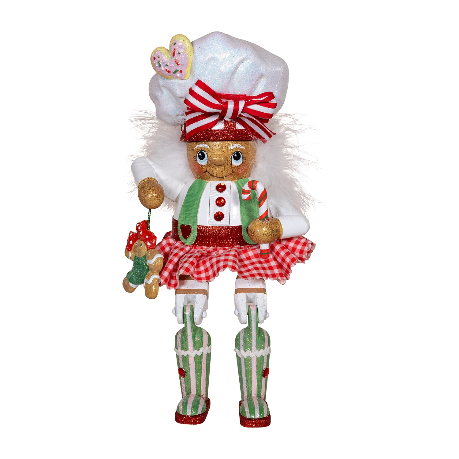 Kurt Adler 11" Hollywood Gingerbread Baker Girl Shelf Sitter Christmas Nutcracker