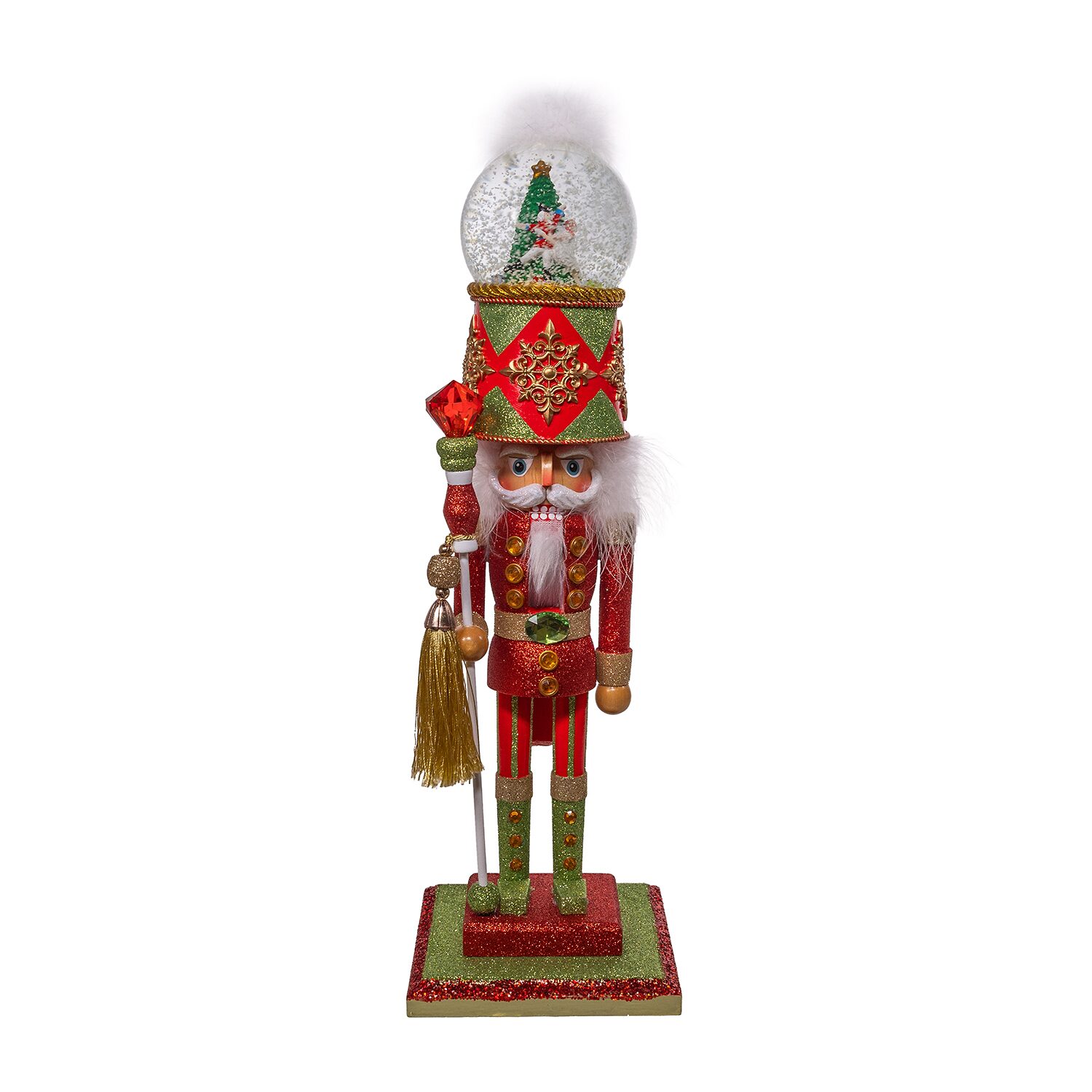 Kurt Adler 20" Hollywood Battery-Operated Light Up Animated Musical Water Globe Hat Lighted Christmas Nutcracker
