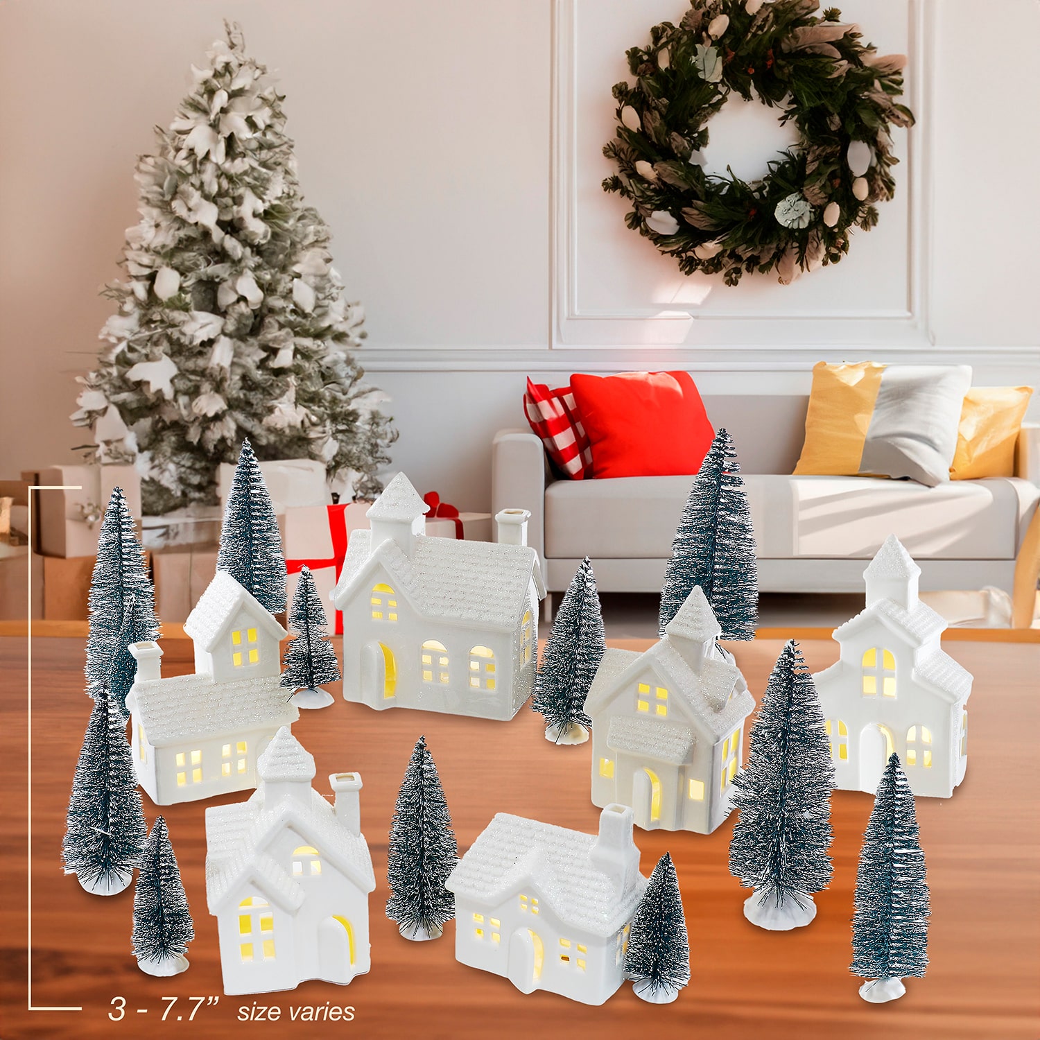 Kurt Adler 7.87" Wooden Led Santa Musical Village Lighted Christmas Tabletop Decor