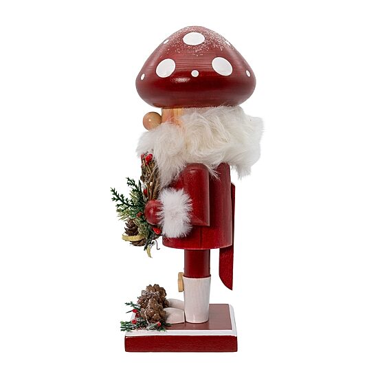 Kurt Adler 9" Wooden Mushroom Santa Christmas Nutcracker