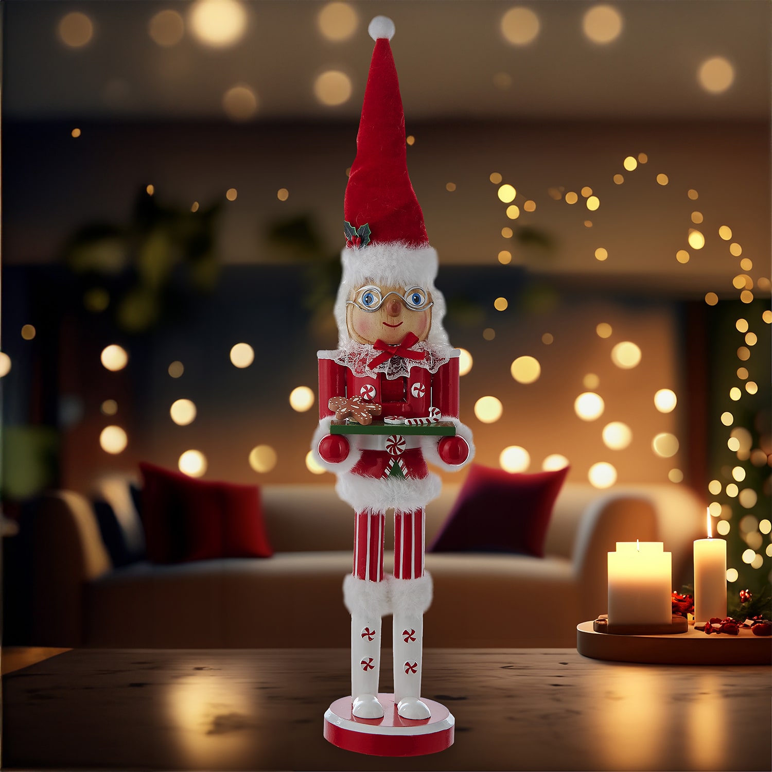 Kurt Adler 15" Wooden Mrs. Claus Christmas Nutcracker