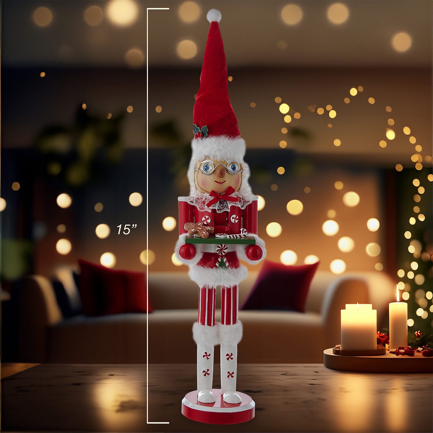 Kurt Adler 15" Wooden Mrs. Claus Christmas Nutcracker