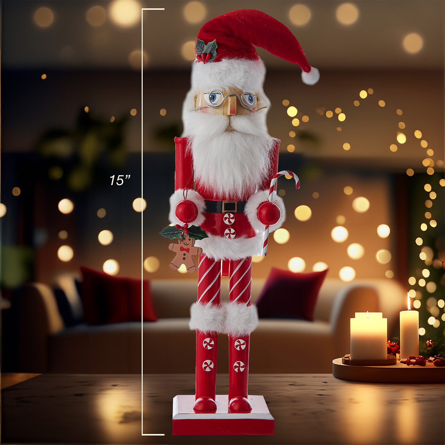 Kurt Adler 15" Wooden Santa Claus Christmas Nutcracker