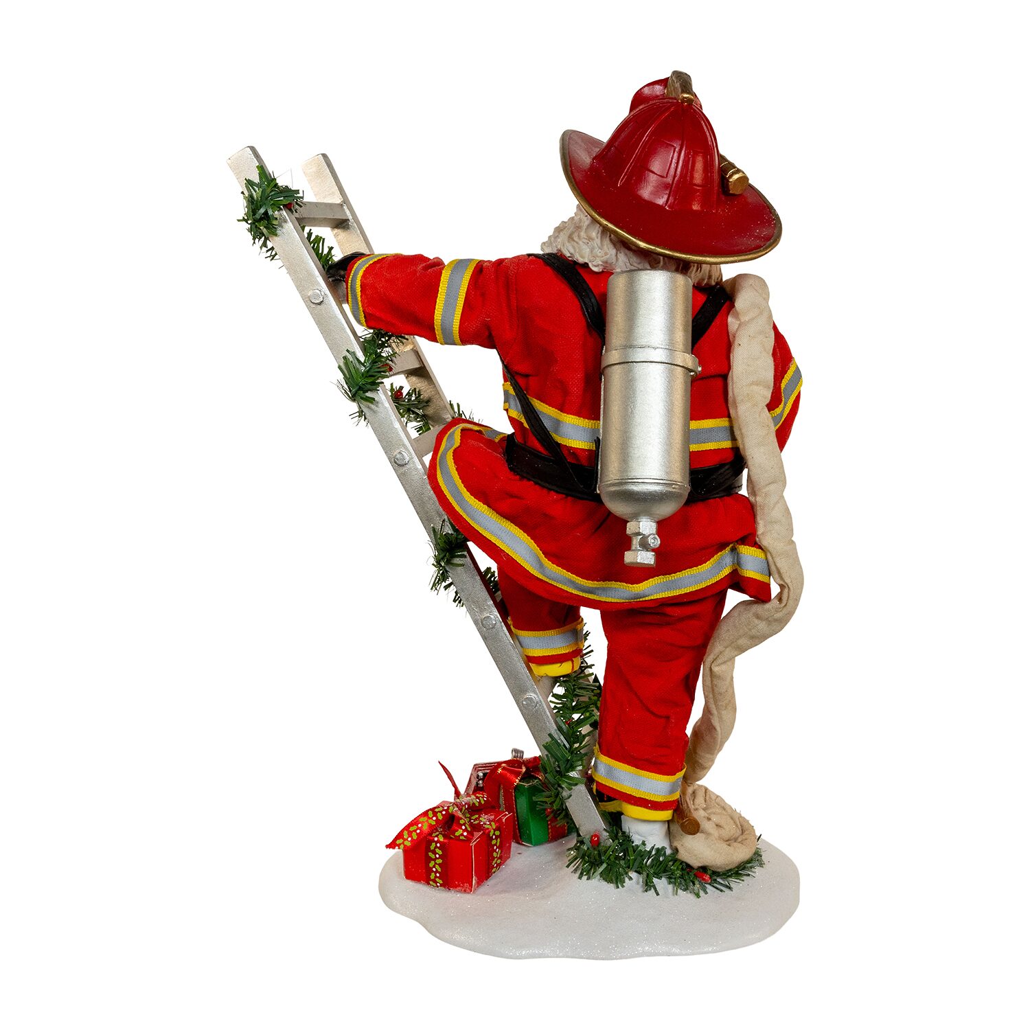 Kurt Adler 11.5"  Fireman On Ladder Christmas Santa Figurine