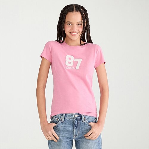 Aéropostale Womens Juniors Crew Neck Short Sleeve Regular Fit Graphic T-shirt In Pink