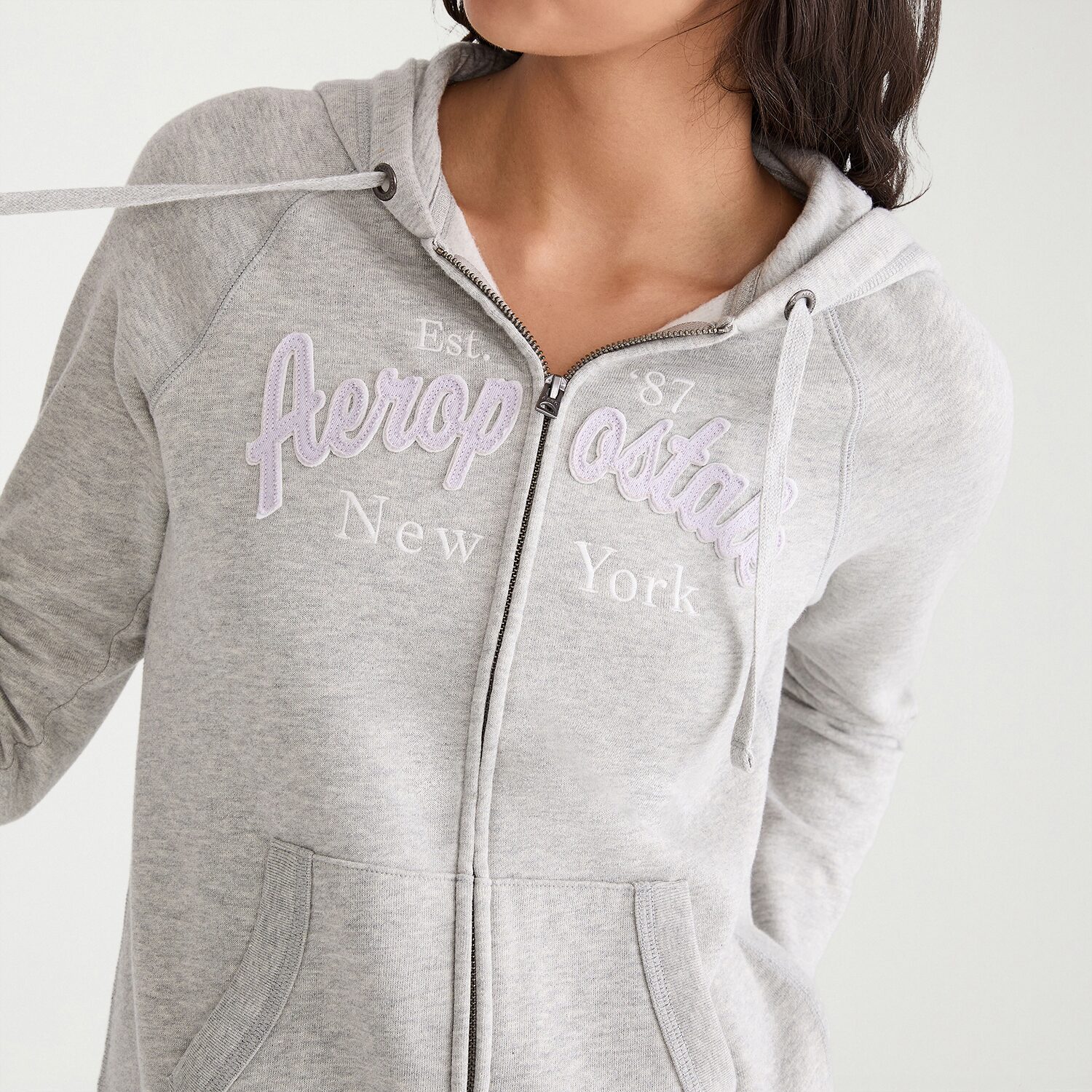 AEROPOSTALE Womens Juniors Long Sleeve Fleece Zipper Hoodie