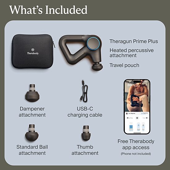 Theragun Prime Plus - Powerful Massage Enhanced With Heat For Faster Warm-Up and Recovery - Black