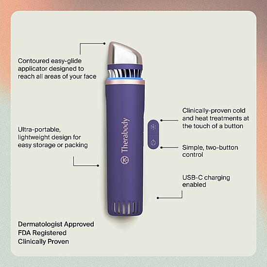 Theraface Depuffing Hot & Cold Therapy Skin Care Wand - Indigo