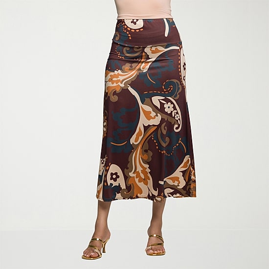 24seven Comfort Apparel Womens Mid Rise Stretch Fabric Maxi Skirt
