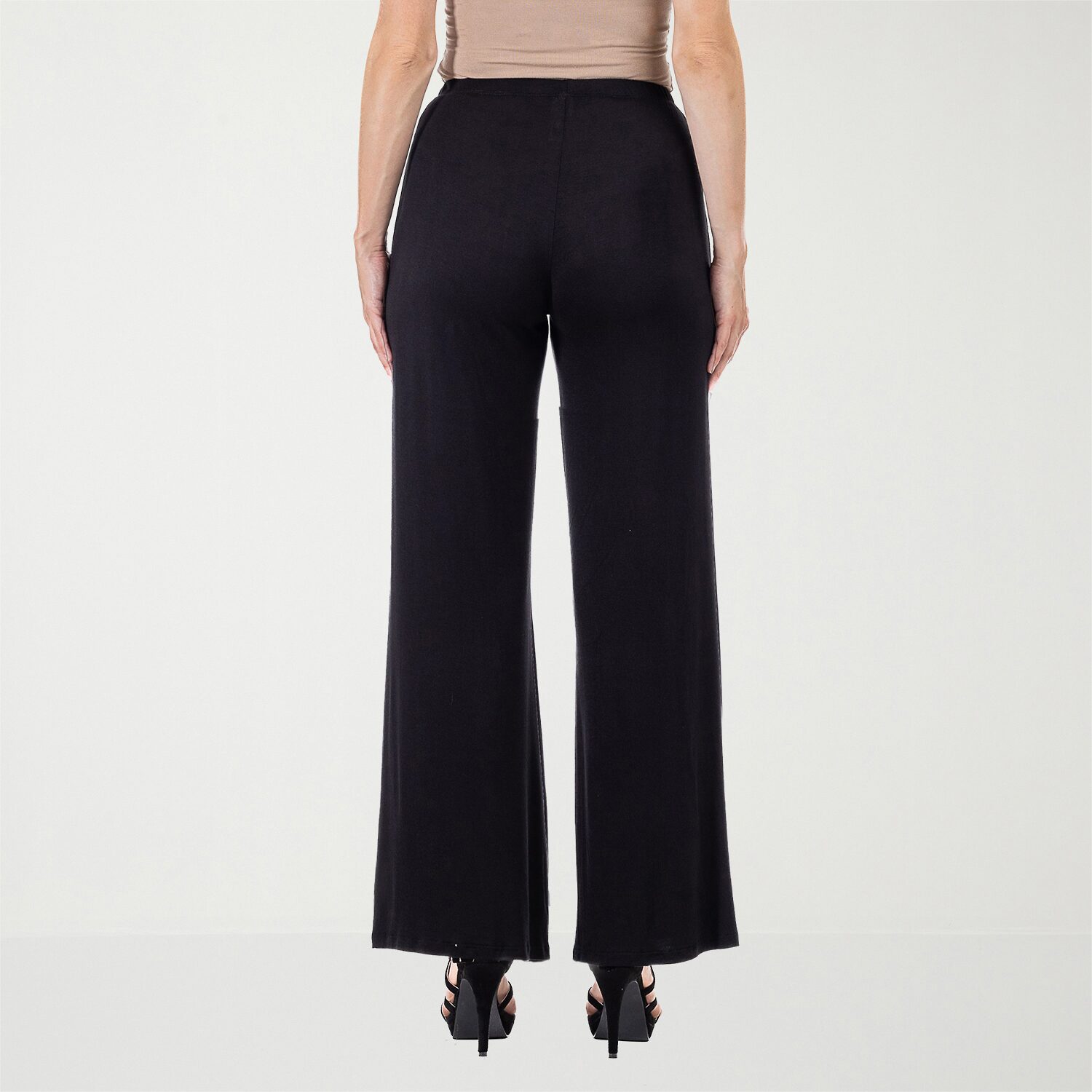 24seven Comfort Apparel Womens Mid Rise Wide Leg Palazzo Pant