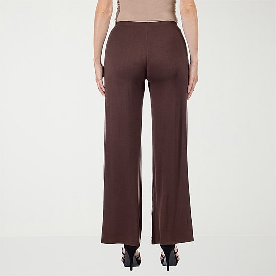 24seven Comfort Apparel Womens Mid Rise Wide Leg Palazzo Pant