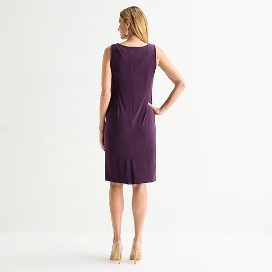 Maya Brooke Womens Fitted Applique Jacket Dress