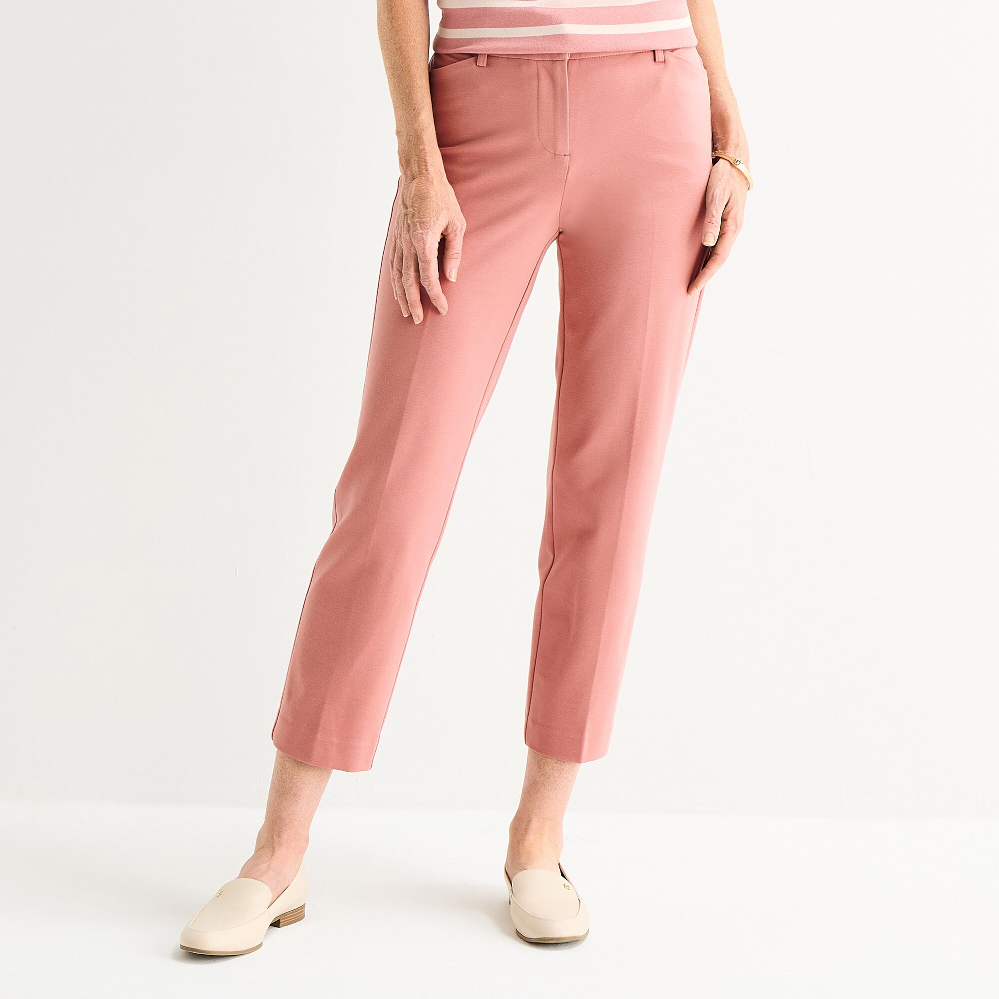 Liz Claiborne Emma Ponte Womens Straight Mid Rise Ankle Pant
