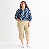 St. John's Bay Womens Plus Secretly Slender Skinny Mid Rise Capri Pant