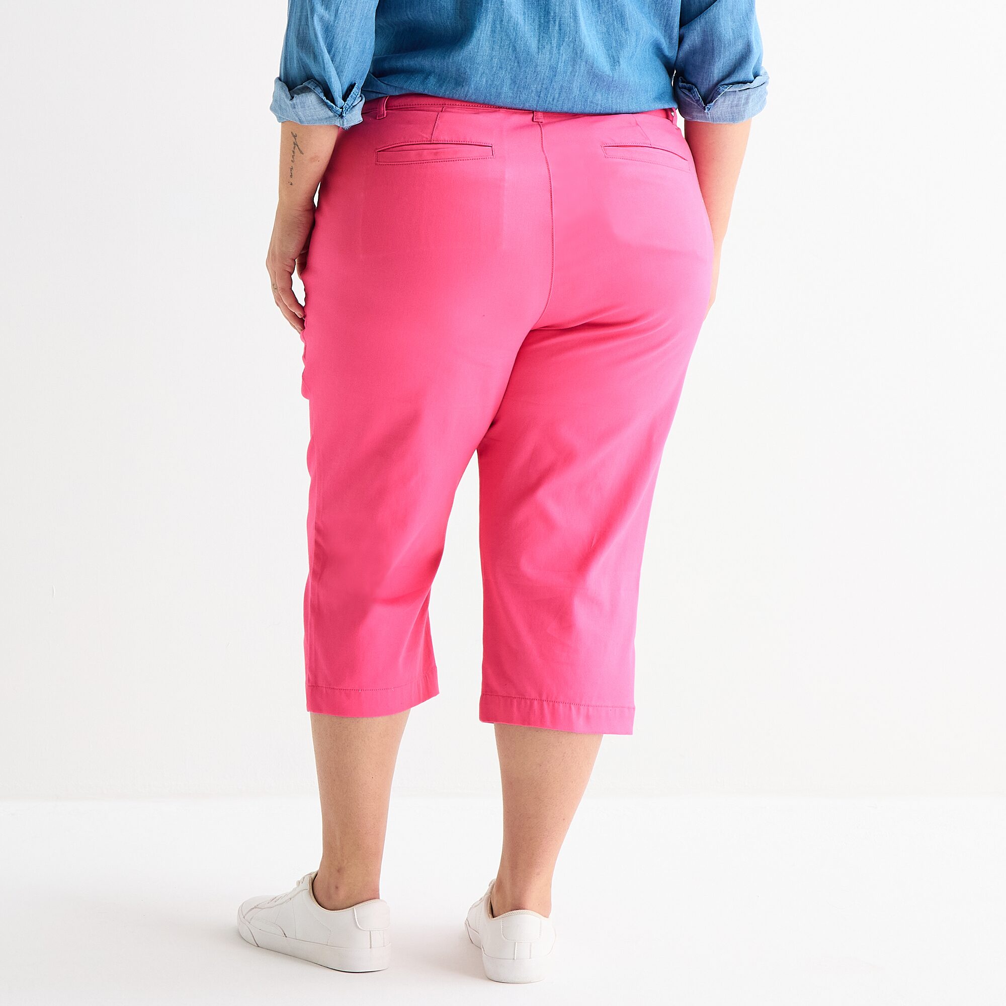 St. John's Bay Womens Plus Secretly Slender Skinny Mid Rise Capri Pant