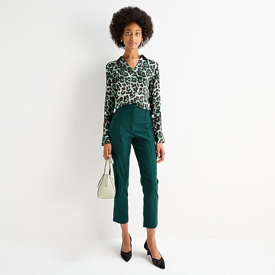 Worthington Womens Cuffed Long Sleeve Slim Fit Button-Down Shirt