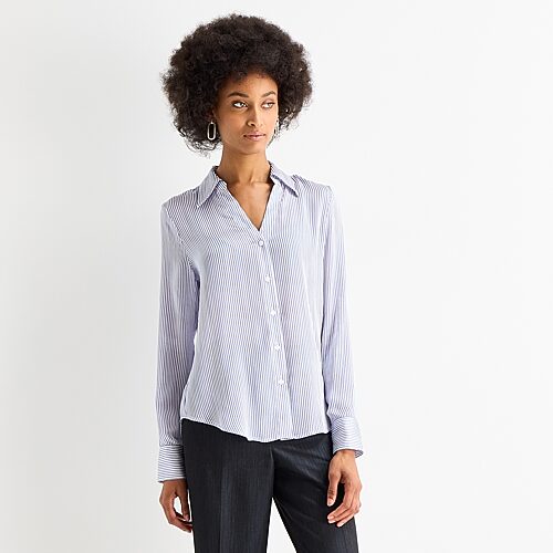 Worthington Womens Cuffed Long Sleeve Slim Fit Button-down Shirt In Blue