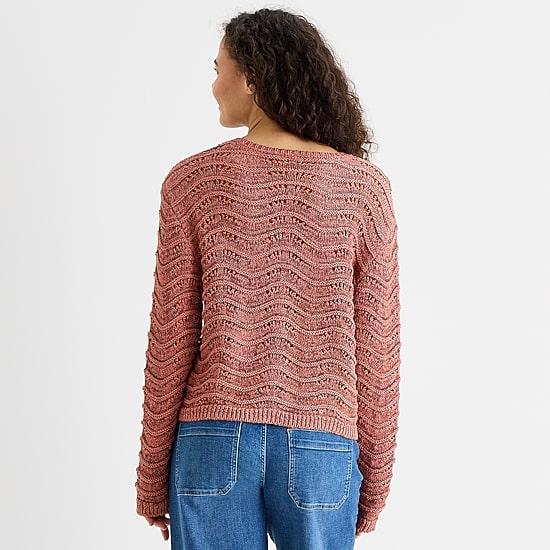 a.n.a Womens Crew Neck Long Sleeve Pullover Sweater