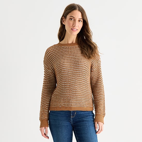 a.n.a Womens Crew Neck Long Sleeve Pullover Sweater
