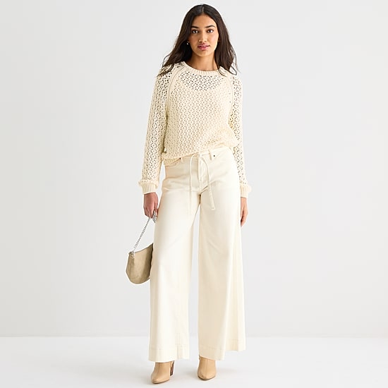 A.N.A Womens Crew Neck Long Sleeve Pullover Sweater
