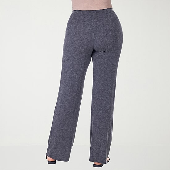24seven Comfort Apparel Womens Wide Leg Mid Rise Drawstring Pant