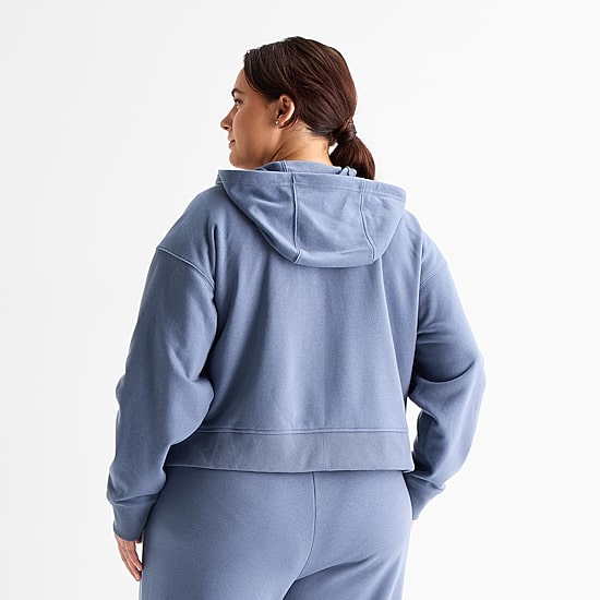 Xersion Womens Long Sleeve Fleece Zipper Active Plus Hoodie