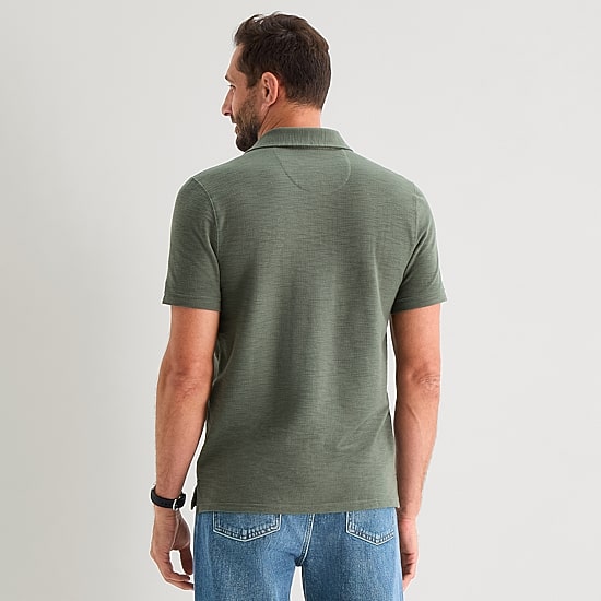 mutual weave Mens Regular Fit Short Sleeve Polo Shirt