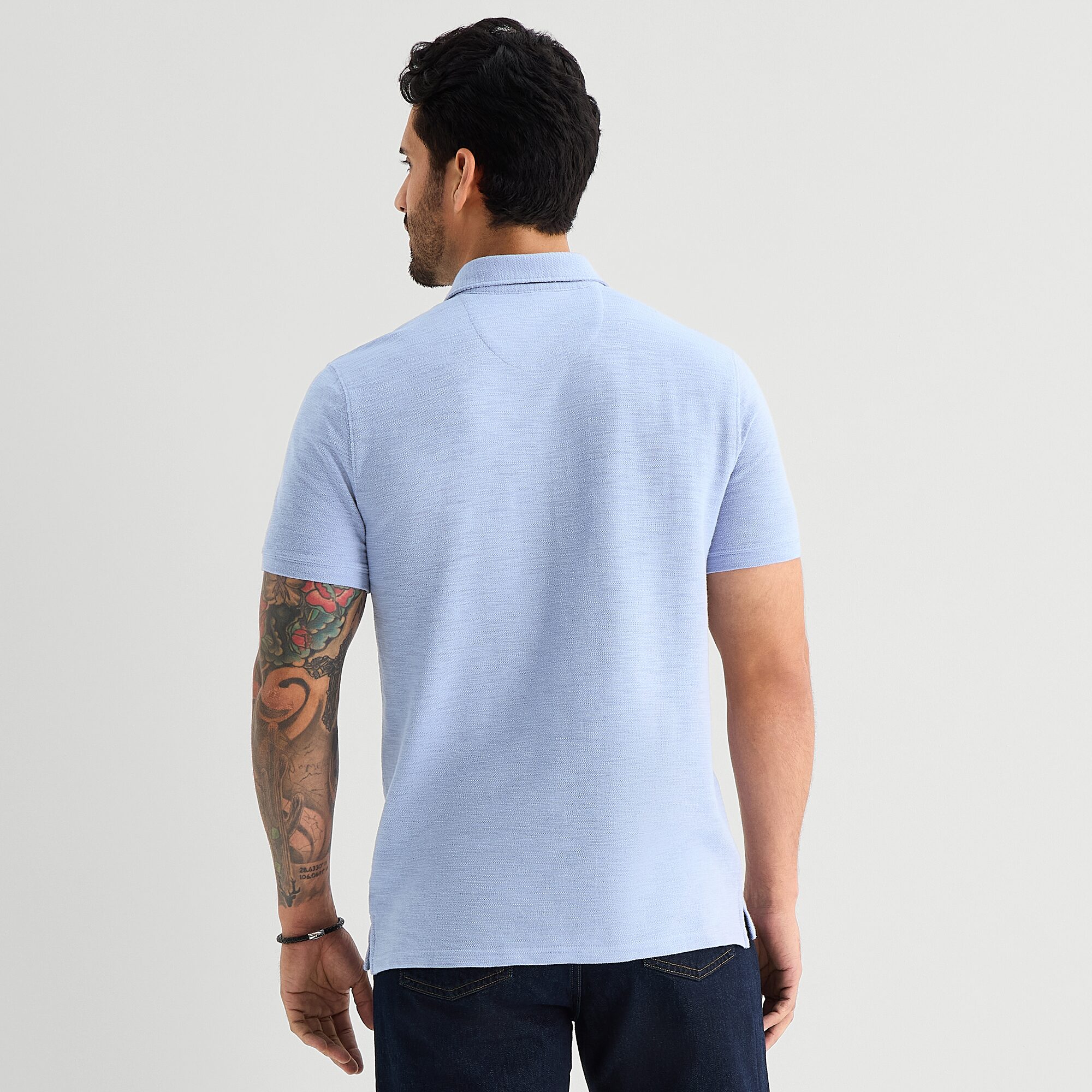 mutual weave Mens Regular Fit Easy-on + Easy-off Adaptive Short Sleeve Polo Shirt