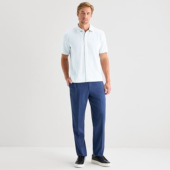 Stafford Button Front Mens Short Sleeve Regular Fit Button-Down Shirt