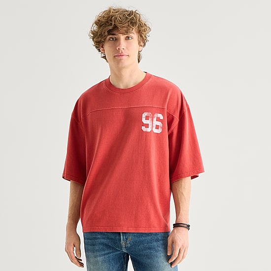 Arizona Mens Crew Neck Short Sleeve Boxy Fit Graphic T-Shirt