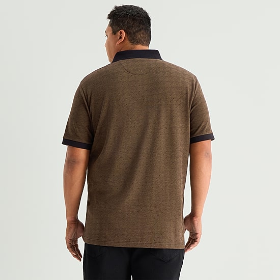 Shaquille O'Neal XLG™ Basket Weave Big and Tall Mens Regular Fit Short Sleeve Polo Shirt