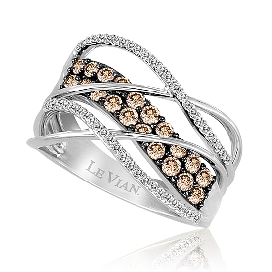 Le Vian® Grand Sample Sale™ Ring featuring Chocolate Diamonds® Vanilla Diamonds® set in 14K Vanilla Gold®