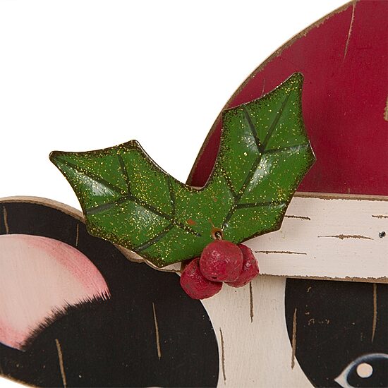 Glitzhome Wooden Christmas Dog Christmas Figurine
