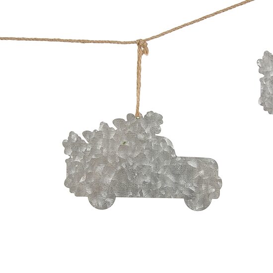 Glitzhome Metal Red Truck Indoor Garland