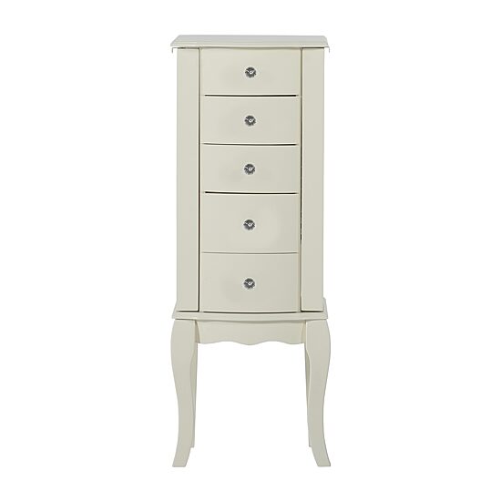 Powell Company Leanne White Jewelry Armoire