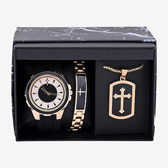 Mens Black 3-pc. Watch Boxed Set Mac8091jc