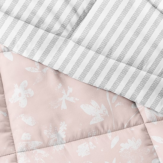 Casual Comfort Premium Down Alternative Pressed Flowers Reversible Comforter Set