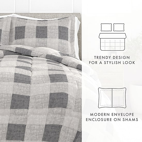 Casual Comfort Patterned Down-Alternative Comforter Sets