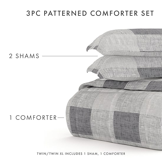Casual Comfort Patterned Down-Alternative Comforter Sets