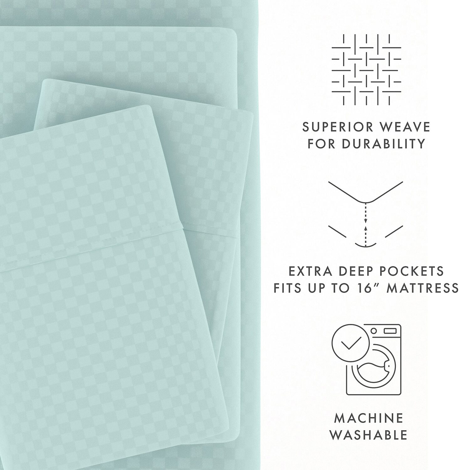 Casual Comfort™ Premium Ultra Soft Checkered Microfiber Wrinkle Free Sheet Set