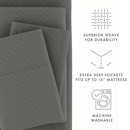 Casual Comfort™ Premium Ultra Soft Checkered Microfiber Wrinkle Free Sheet Set