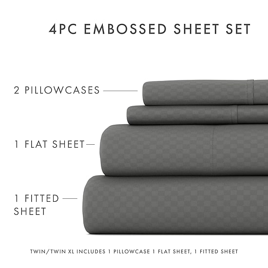 Casual Comfort™ Premium Ultra Soft Checkered Microfiber Wrinkle Free Sheet Set