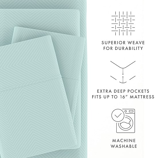 Casual Comfort™ Premium Ultra Soft Chevron Microfiber Wrinkle Free Sheet Set
