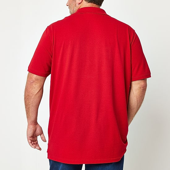 St. John's Bay Premium Stretch Big and Tall Mens Classic Fit Easy-on + Easy-off Adaptive Short Sleeve Polo Shirt