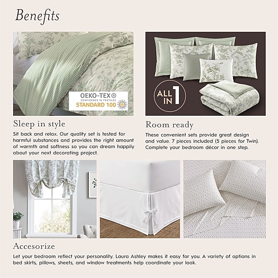 Laura Ashley Elise Midweight Comforter Set