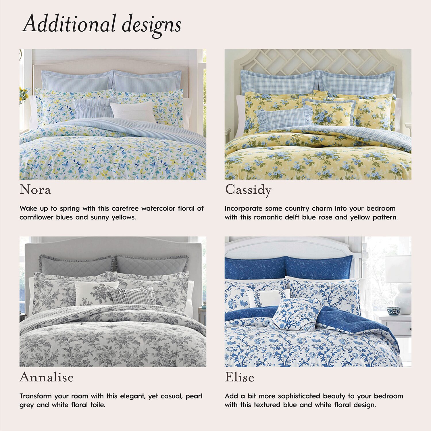 Laura Ashley Elise Midweight Comforter Set